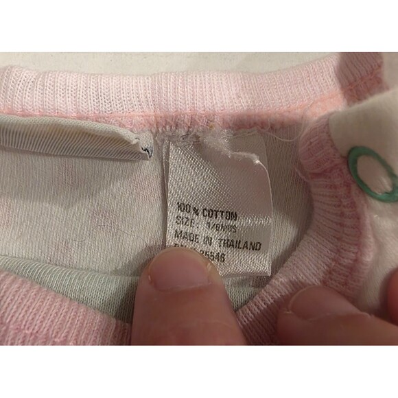 Vintage Honors Baby Bodysuit Green Bears and Pink Hearts Size 3-6 Months - Picture 3 of 6